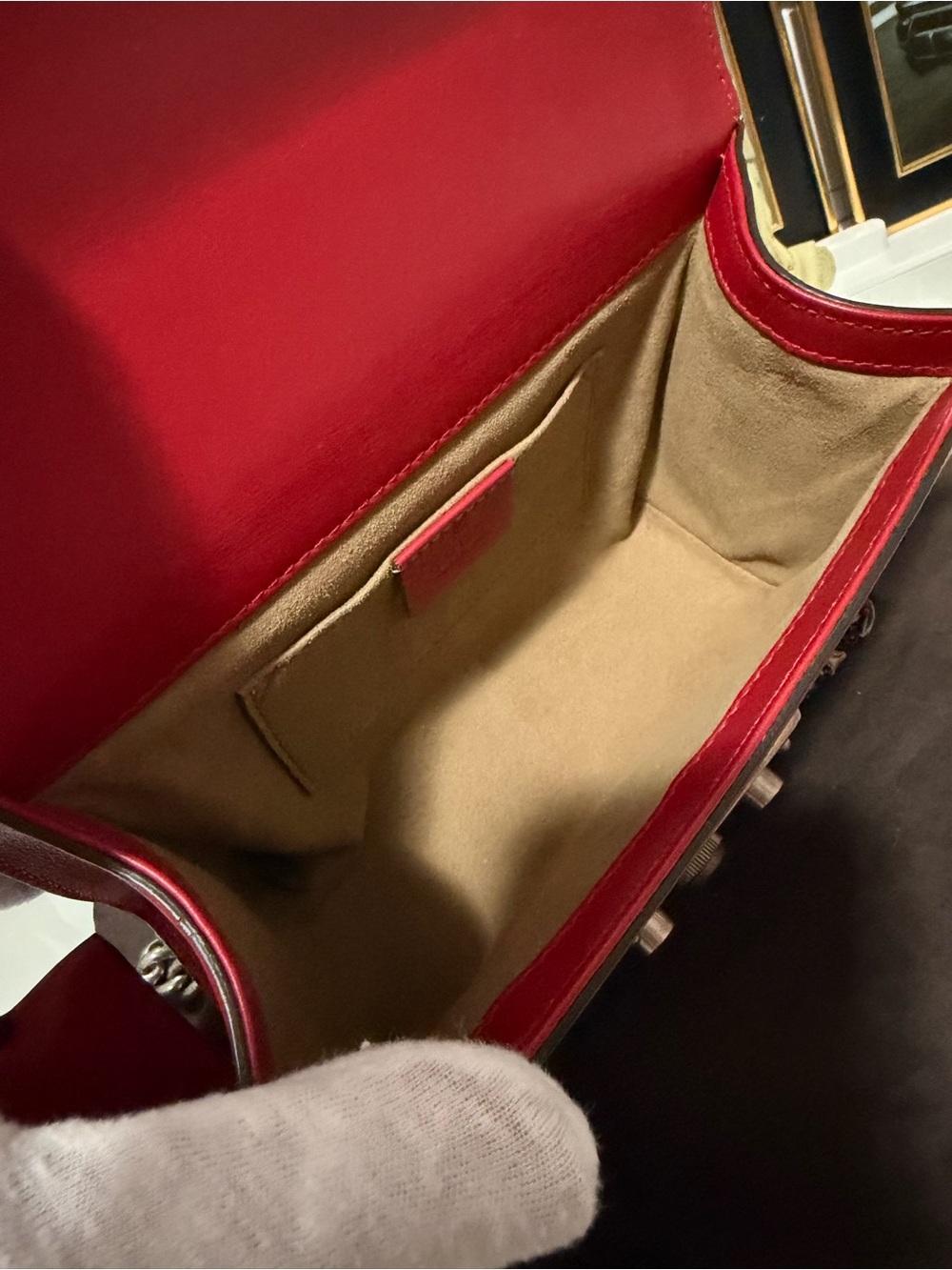 Authentic Gucci Red Leather /Crossbody with dust bag and COA ❤️❤️ - Picture 16 of 17